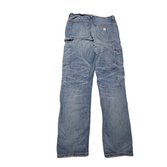 American Eagle Slim Jeans Mens Size 29 X 30 Mid Rise Medium Wash Ripped Denim - Picture 3 of 6